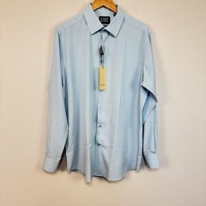 Scotch & Soda Dress Shirt Mens 17‎ Modern Fit 4 Way Stretch Long Sleeve Lt. Blue